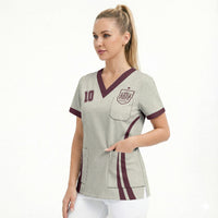 Custom World Football 2026 Spain Scrub Top Come On Spain Beige Version