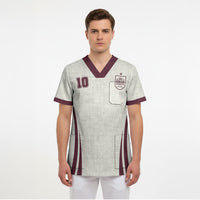 Custom World Football 2026 Spain Scrub Top Come On Spain Beige Version