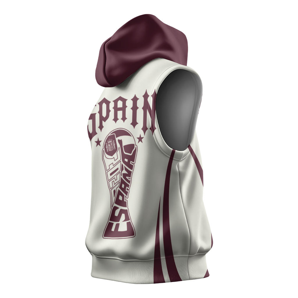 Custom World Football 2026 Spain Sleeveless Hoodie Come On Spain Beige Version