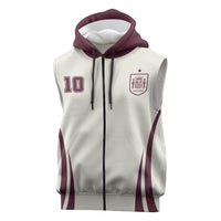 Custom World Football 2026 Spain Sleeveless Zip Hoodie Come On Spain Beige Version