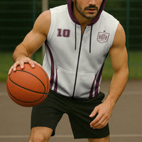 Custom World Football 2026 Spain Sleeveless Zip Hoodie Come On Spain Beige Version