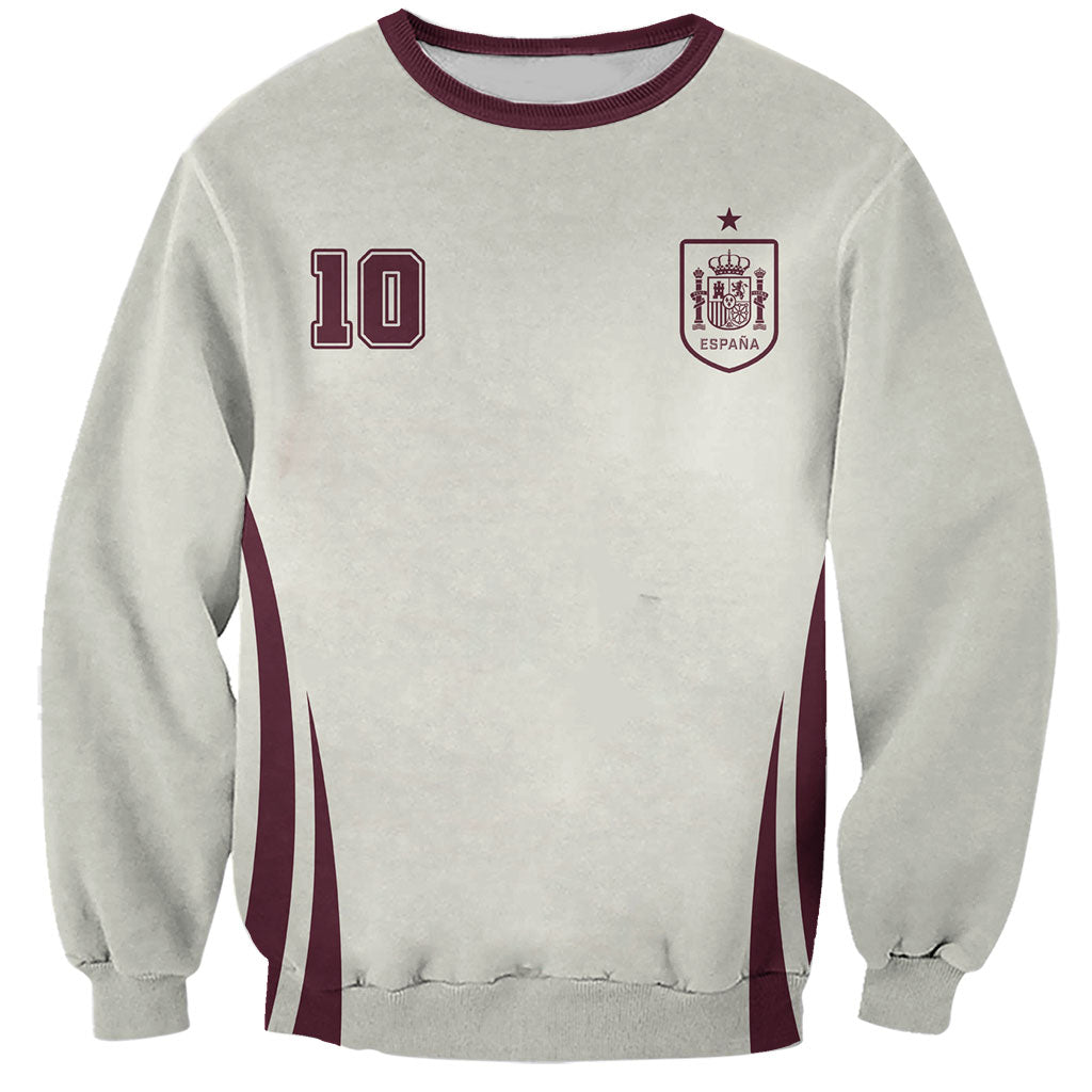 Custom World Football 2026 Spain Sweatshirt Come On Spain Beige Version