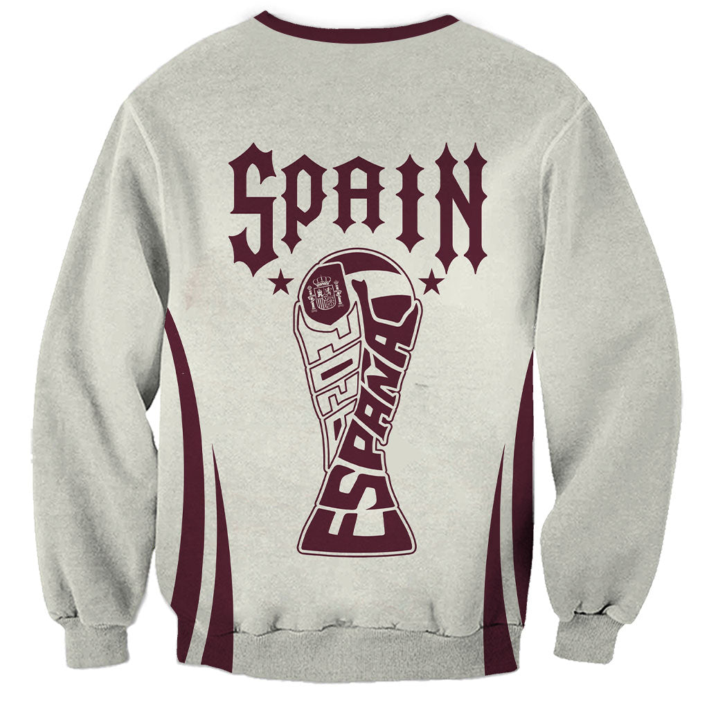 Custom World Football 2026 Spain Sweatshirt Come On Spain Beige Version