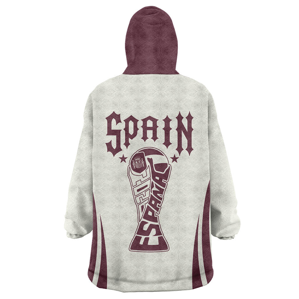 Custom World Football 2026 Spain Wearable Blanket Hoodie Come On Spain Beige Version