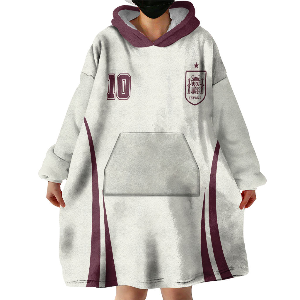 Custom World Football 2026 Spain Wearable Blanket Hoodie Come On Spain Beige Version