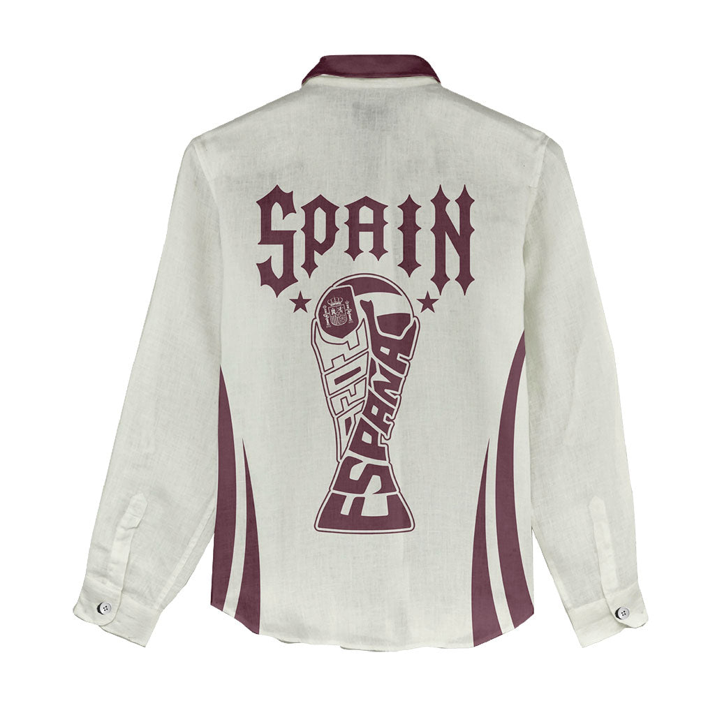 Custom World Football 2026 Spain Women Casual Shirt Come On Spain Beige Version
