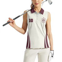 Custom World Football 2026 Spain Women Sleeveless Polo Shirt Come On Spain Beige Version