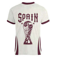 Custom World Football 2026 Spain Women V-Neck T-Shirt Come On Spain Beige Version