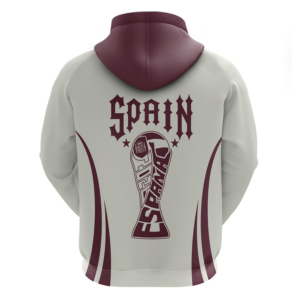 Custom World Football 2026 Spain Zip Hoodie Come On Spain Beige Version