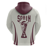 Custom World Football 2026 Spain Zip Hoodie Come On Spain Beige Version