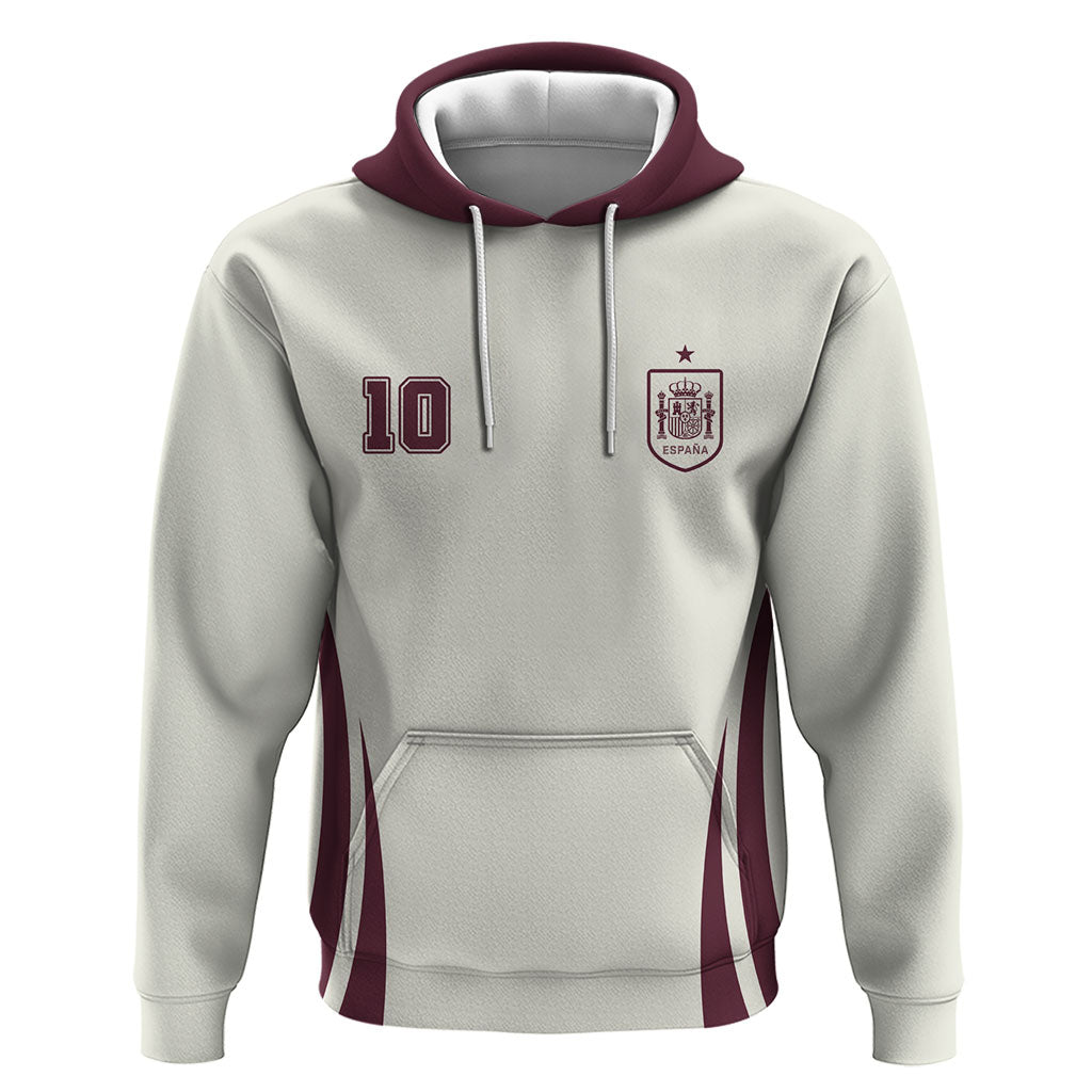 Custom World Football 2026 Spain Zip Hoodie Come On Spain Beige Version
