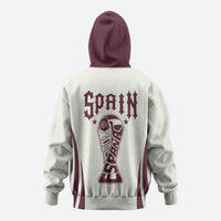 Custom World Football 2026 Spain Zip Hoodie Come On Spain Beige Version
