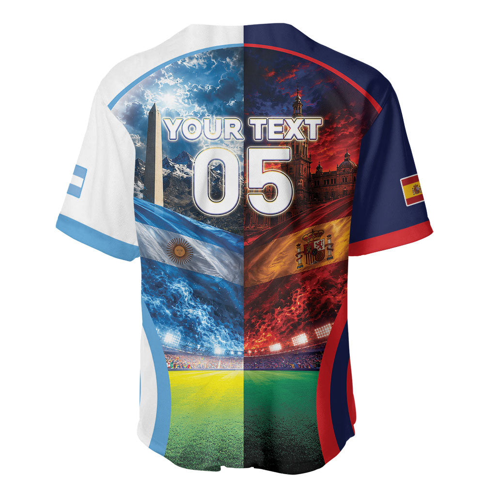 Custom Spain Argentina 2026 World Football Baseball Jersey Go For Glory