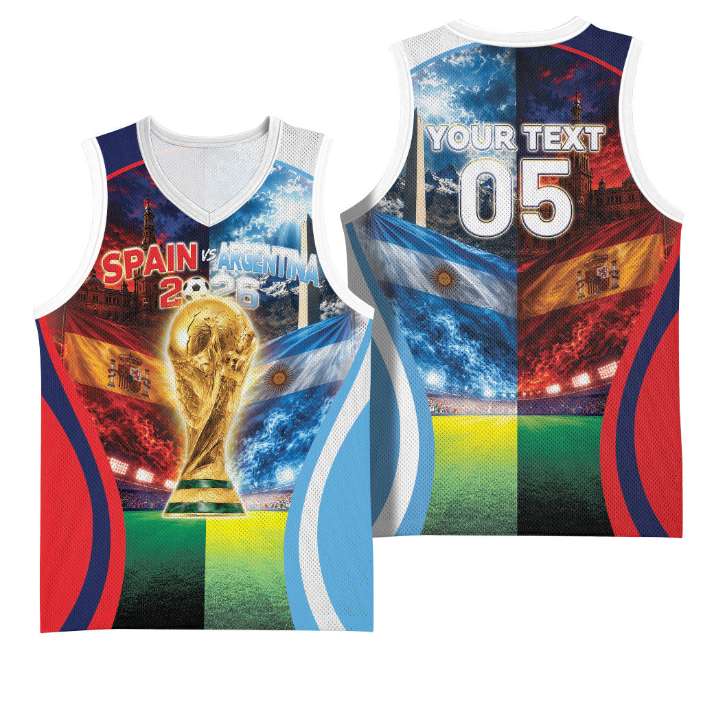 Custom Spain Argentina 2026 World Football Basketball Jersey Go For Glory