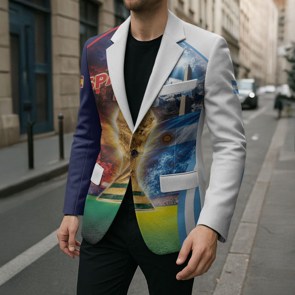 Custom Spain Argentina 2026 World Football Blazer Go For Glory