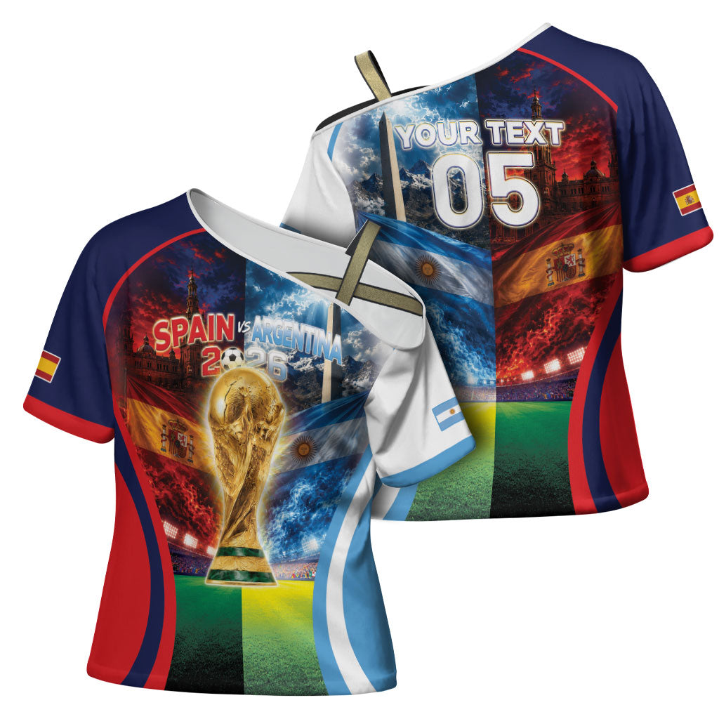 Custom Spain Argentina 2026 World Football Cross Shoulder Shirt Go For Glory