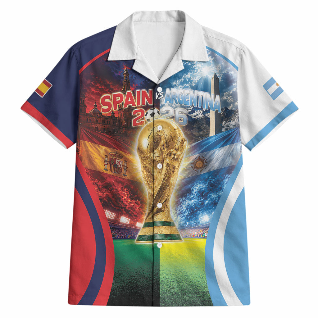 Custom Spain Argentina 2026 World Football Hawaiian Shirt Go For Glory