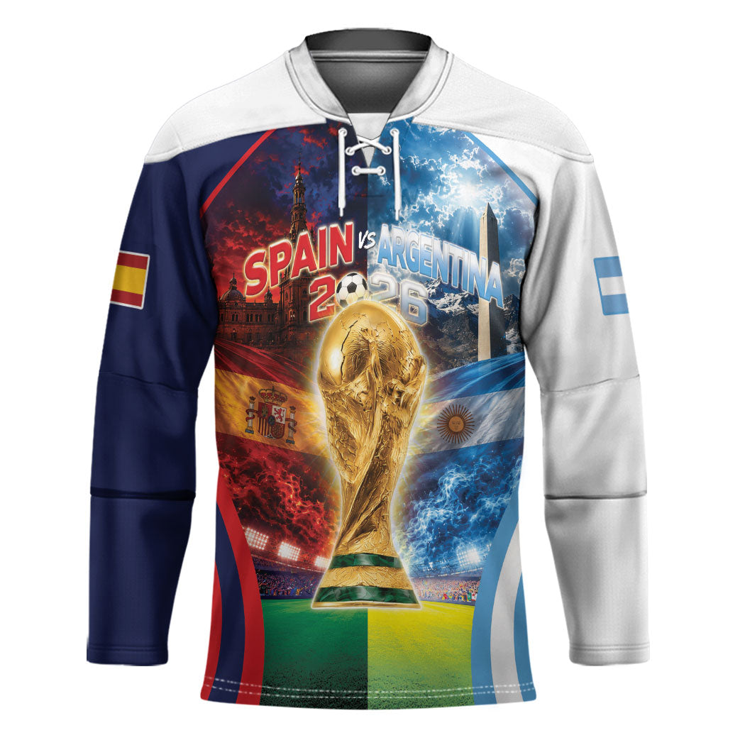 Custom Spain Argentina 2026 World Football Hockey Jersey Go For Glory
