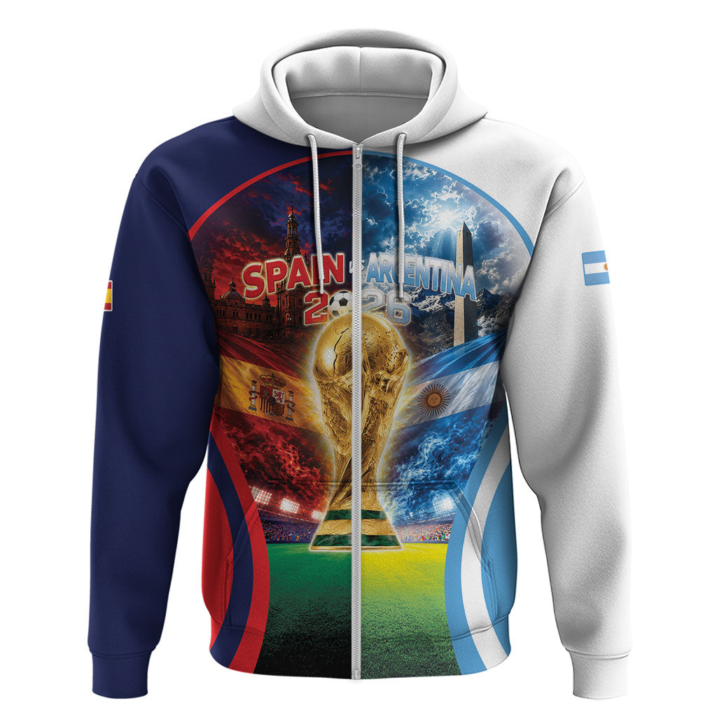 Custom Spain Argentina 2026 World Football Hoodie Go For Glory