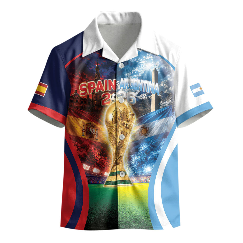 Custom Spain Argentina 2026 World Football Kid Hawaiian Shirt Go For Glory