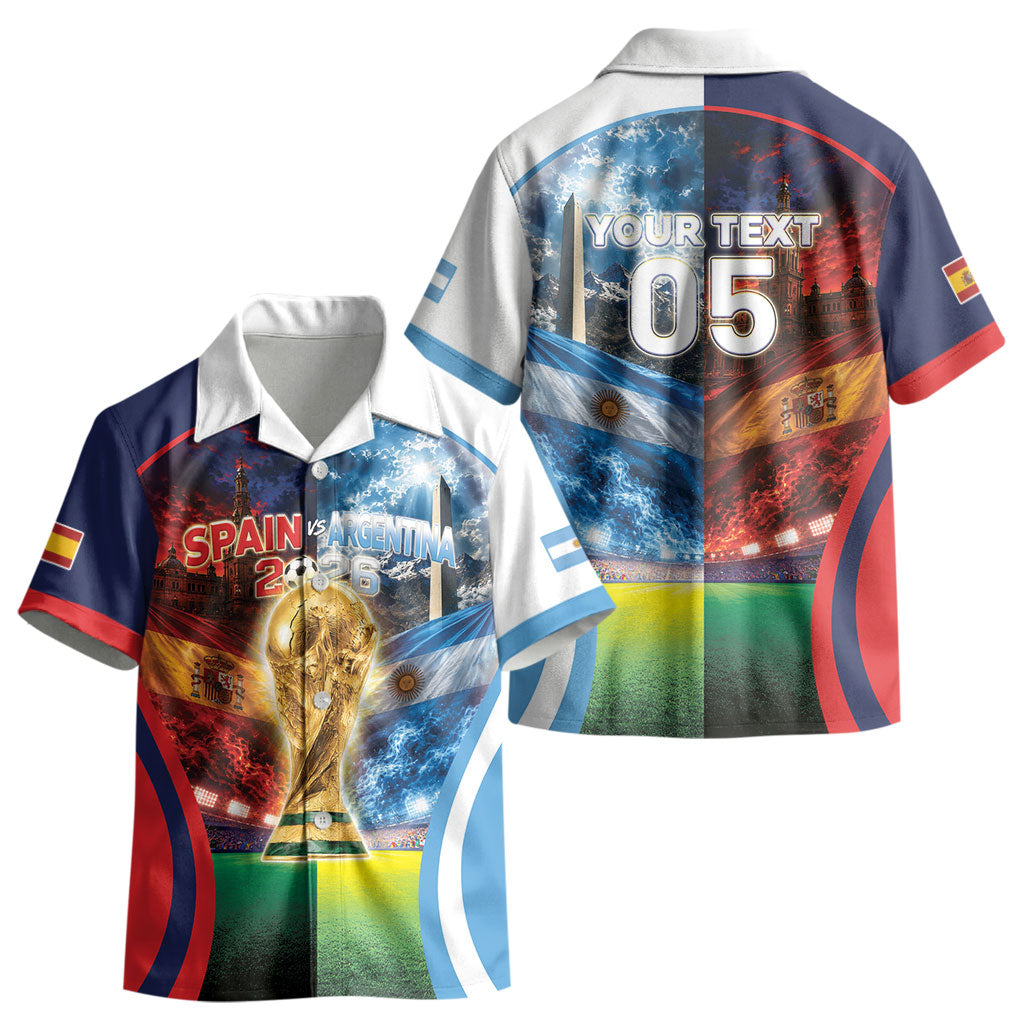 Custom Spain Argentina 2026 World Football Kid Hawaiian Shirt Go For Glory