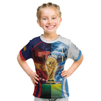 Custom Spain Argentina 2026 World Football Kid T Shirt Go For Glory
