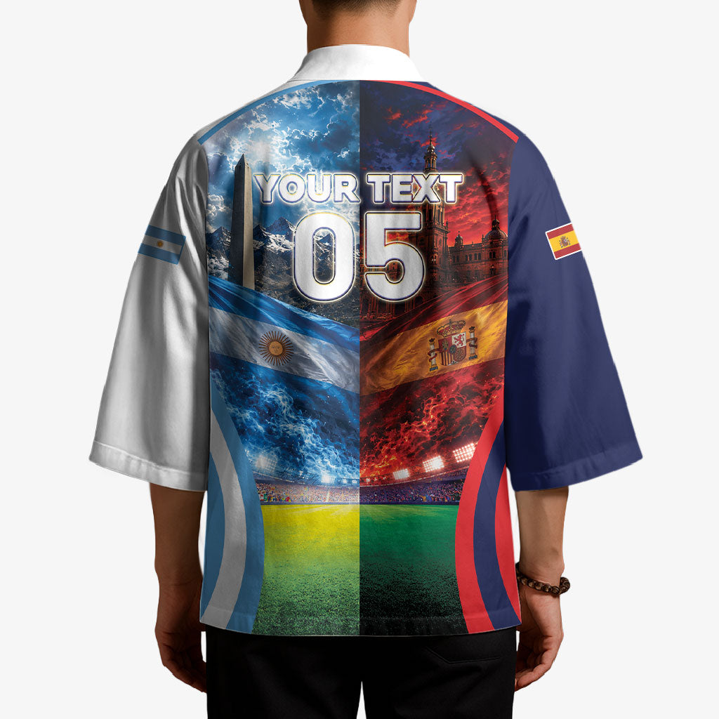Custom Spain Argentina 2026 World Football Kimono Go For Glory