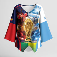Custom Spain Argentina 2026 World Football Kimono Sleeve Blouse Go For Glory