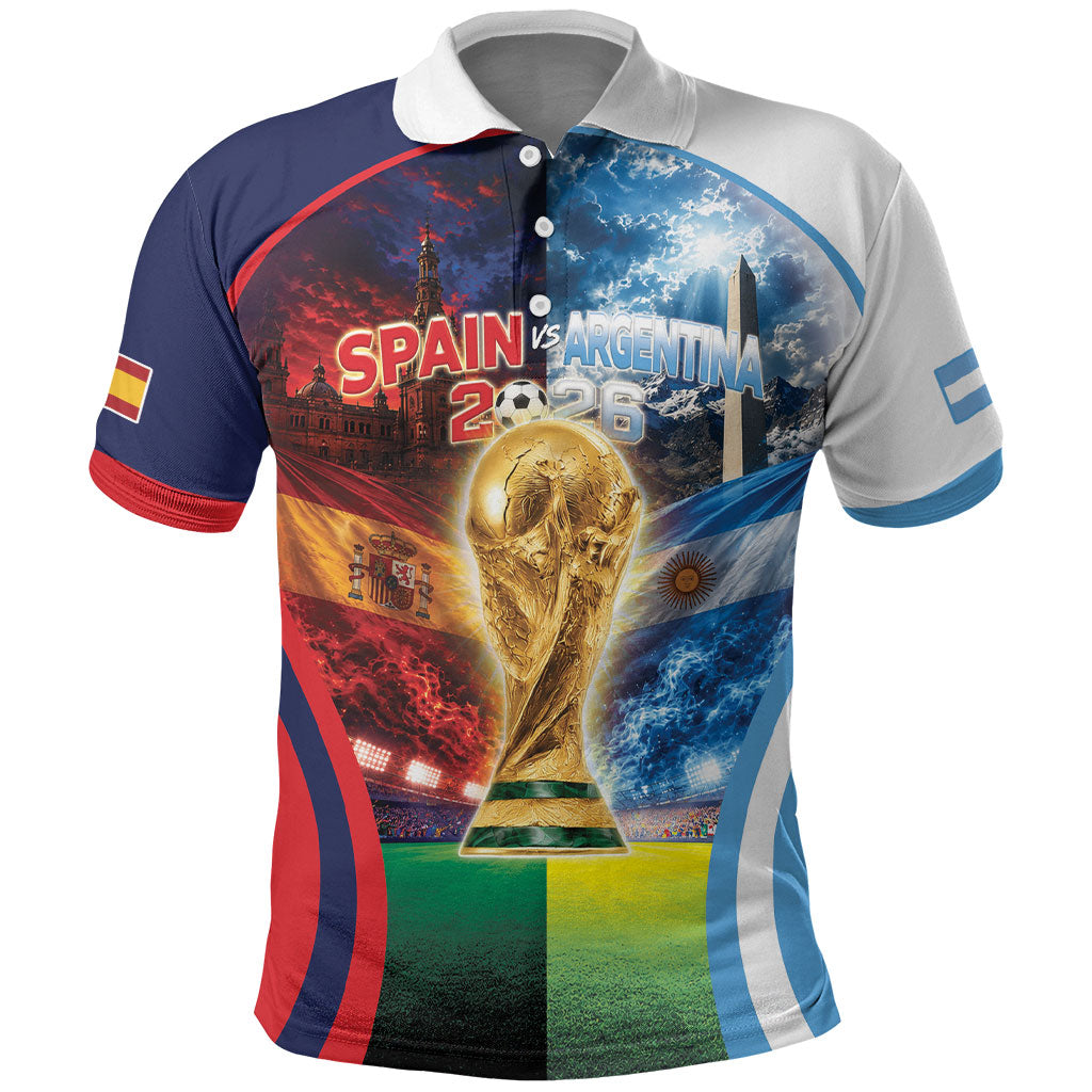 Custom Spain Argentina 2026 World Football Polo Shirt Go For Glory