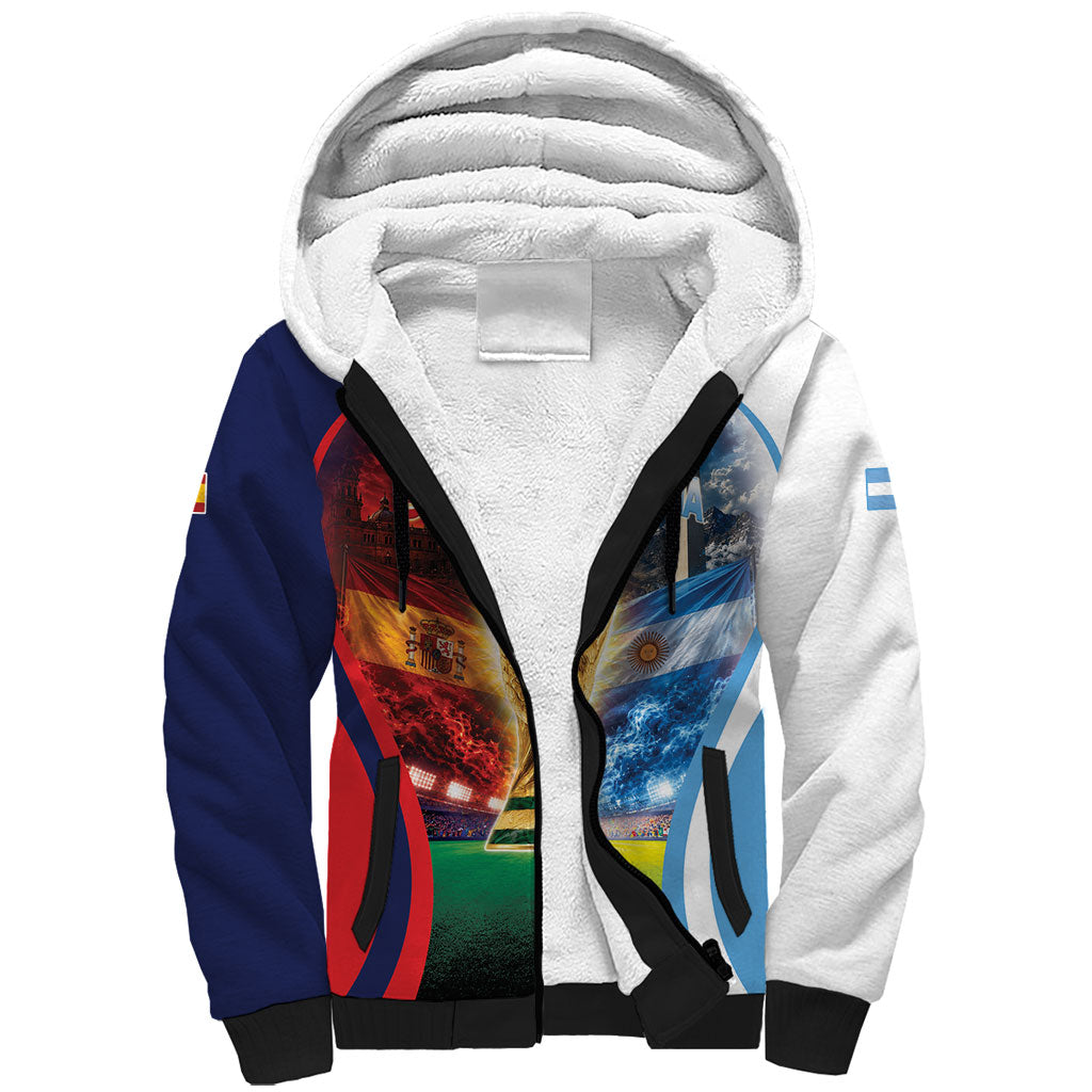 Custom Spain Argentina 2026 World Football Sherpa Hoodie Go For Glory
