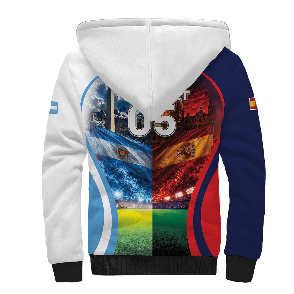 Custom Spain Argentina 2026 World Football Sherpa Hoodie Go For Glory