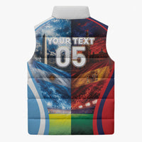 Custom Spain Argentina 2026 World Football Sleeveless Puffer Jacket Go For Glory