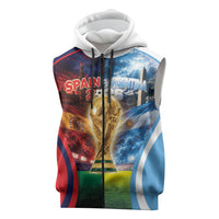 Custom Spain Argentina 2026 World Football Sleeveless Zip Hoodie Go For Glory