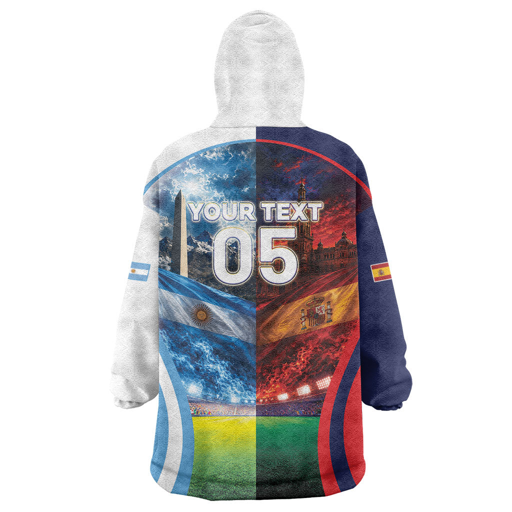 Custom Spain Argentina 2026 World Football Wearable Blanket Hoodie Go For Glory