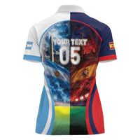 Custom Spain Argentina 2026 World Football Women Polo Shirt Go For Glory