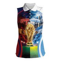 Custom Spain Argentina 2026 World Football Women Sleeveless Polo Shirt Go For Glory