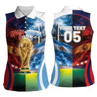 Custom Spain Argentina 2026 World Football Women Sleeveless Polo Shirt Go For Glory