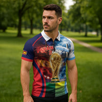 Custom Spain Argentina 2026 World Football Zipper Polo Shirt Go For Glory