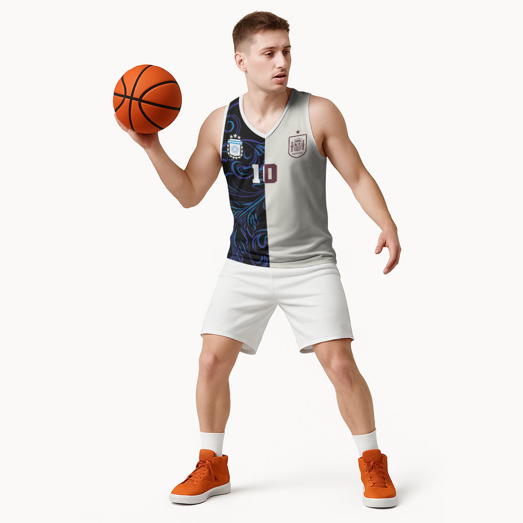Custom Argentina Espana Basketball Jersey 2026 World Final Football