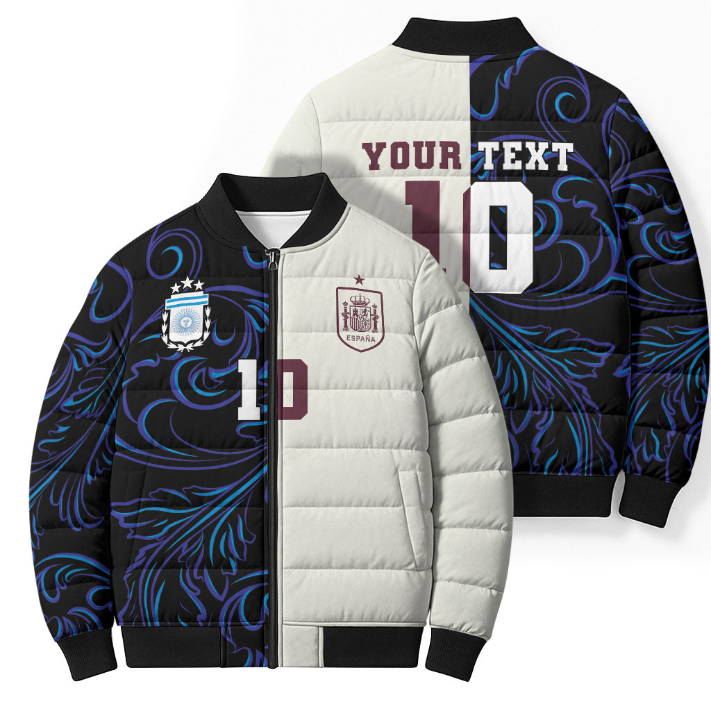 Custom Argentina Espana Bomber Puffer Jacket 2026 World Final Football