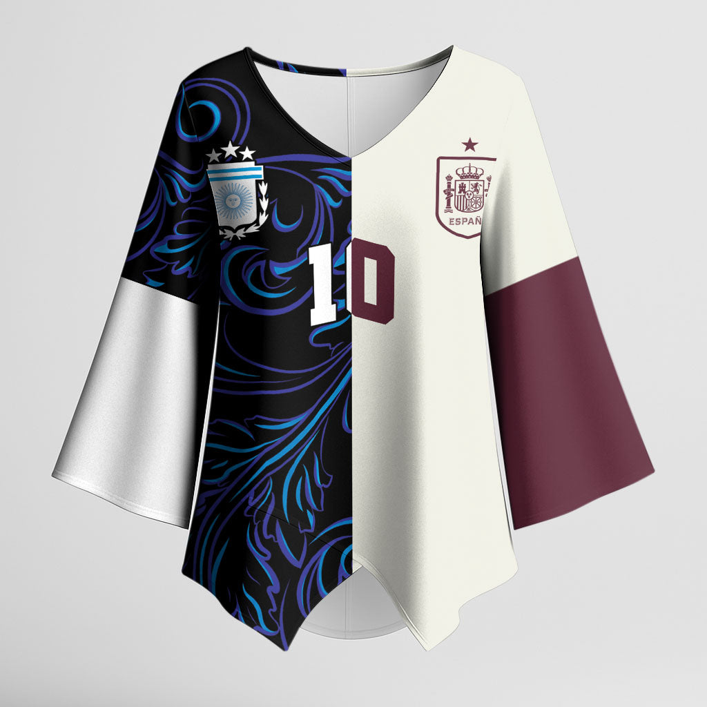 Custom Argentina Espana Kimono Sleeve Blouse 2026 World Final Football