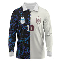 Custom Argentina Espana Long Sleeve Polo Shirt 2026 World Final Football