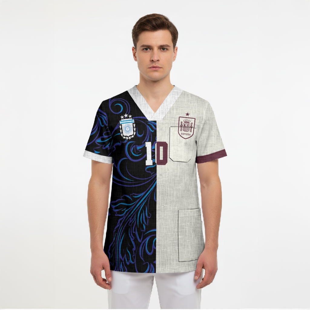 Custom Argentina Espana Scrub Top 2026 World Final Football