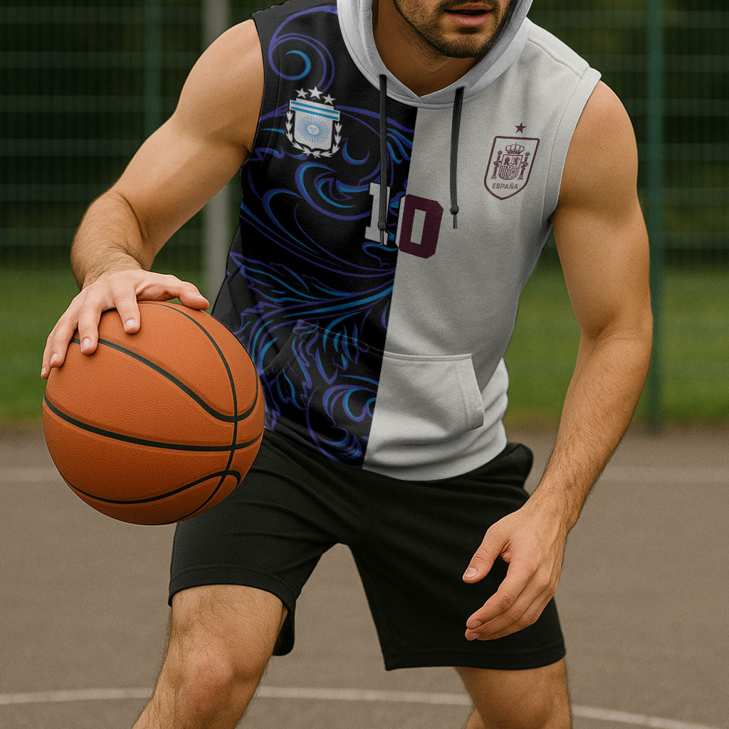 Custom Argentina Espana Sleeveless Hoodie 2026 World Final Football