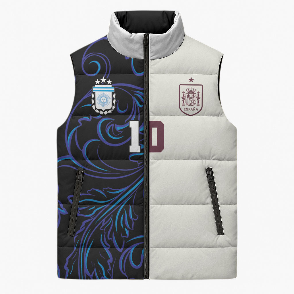 Custom Argentina Espana Sleeveless Puffer Jacket 2026 World Final Football