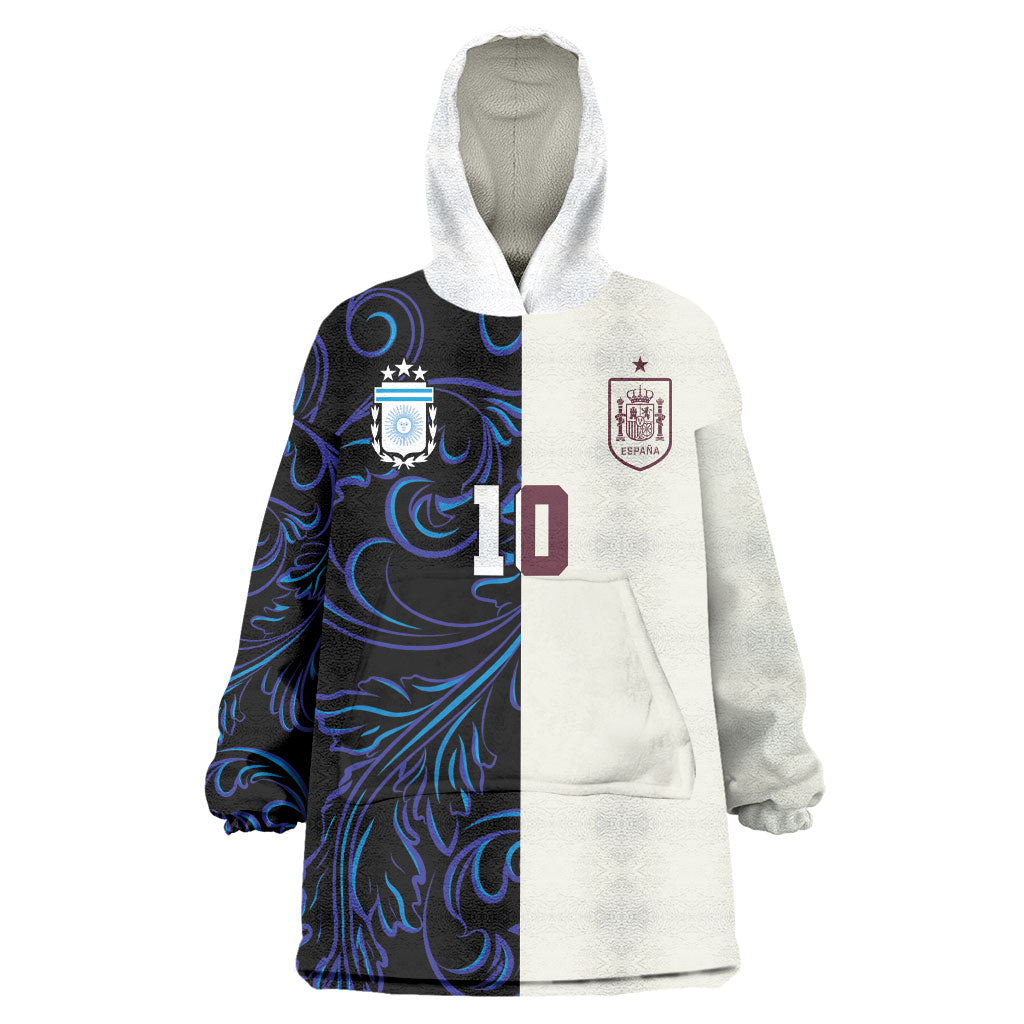 Custom Argentina Espana Wearable Blanket Hoodie 2026 World Final Football