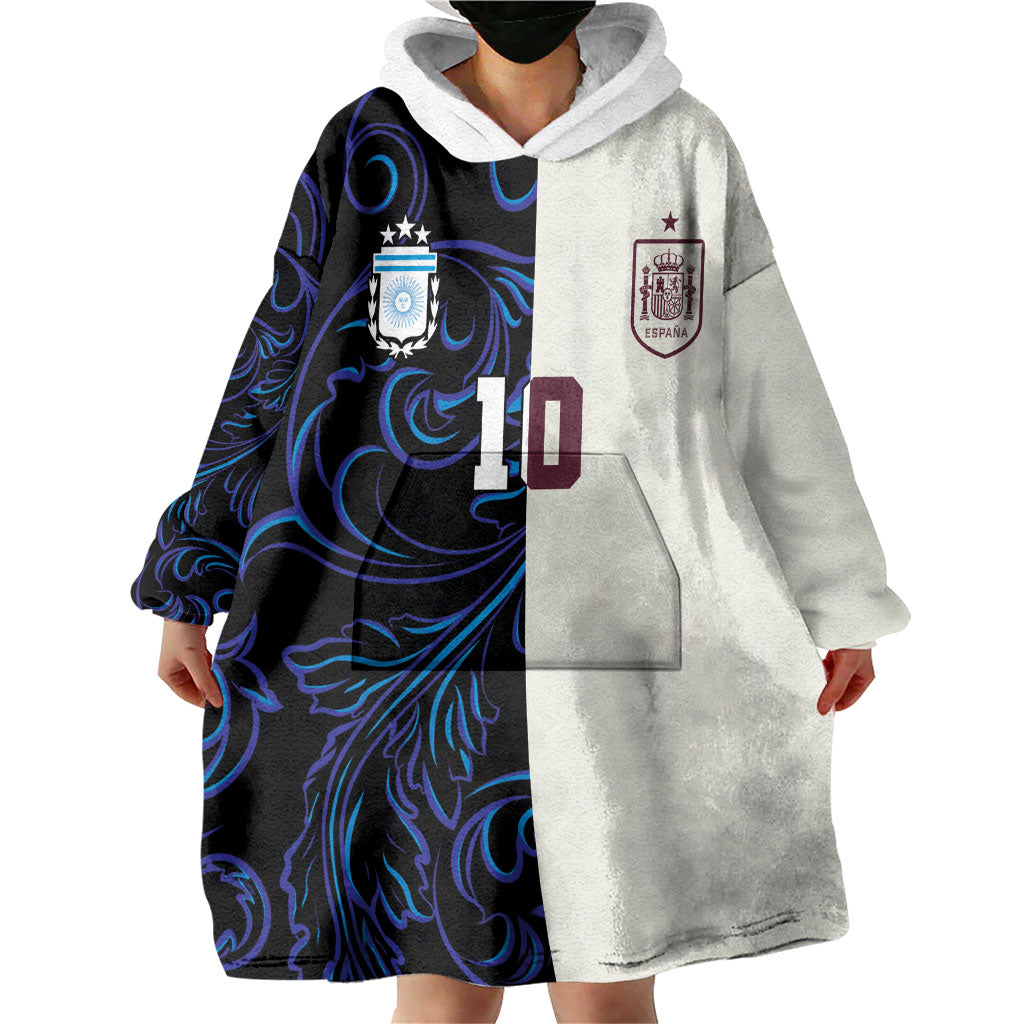 Custom Argentina Espana Wearable Blanket Hoodie 2026 World Final Football