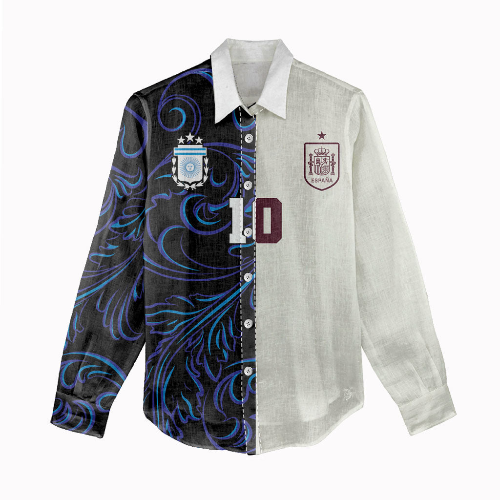 Custom Argentina Espana Women Casual Shirt 2026 World Final Football