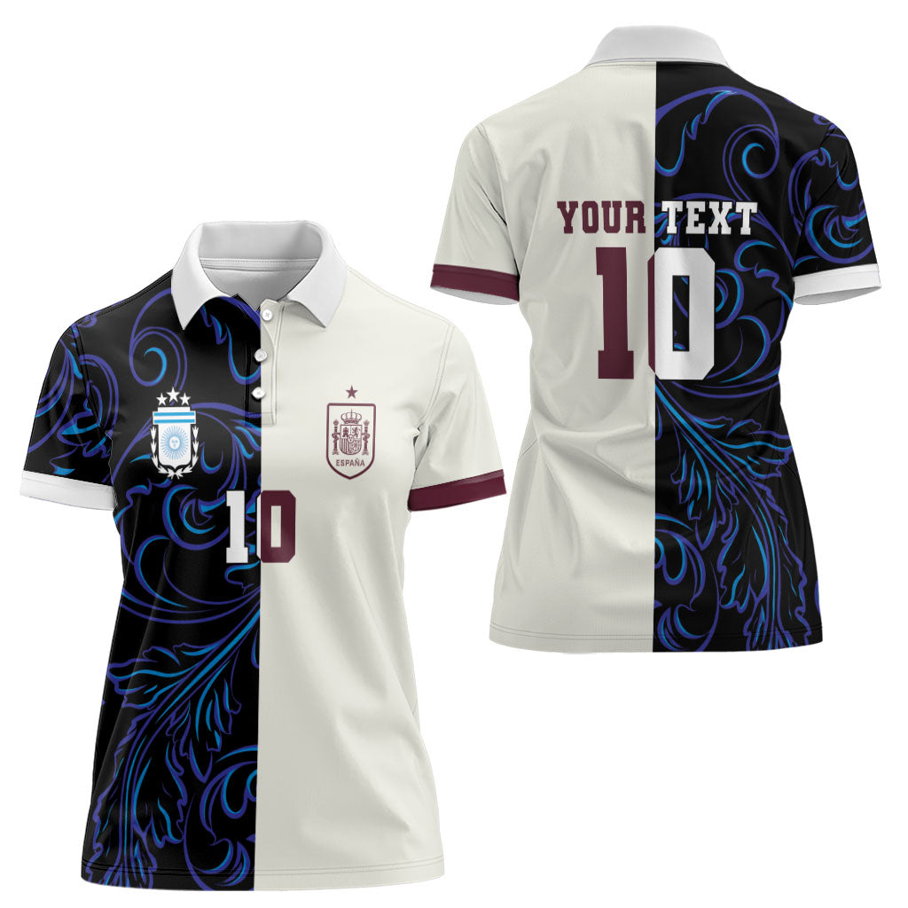 Custom Argentina Espana Women Polo Shirt 2026 World Final Football
