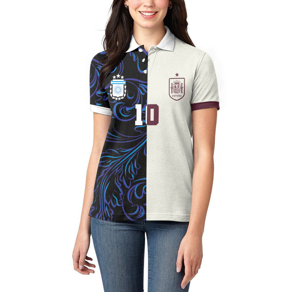 Custom Argentina Espana Women Polo Shirt 2026 World Final Football